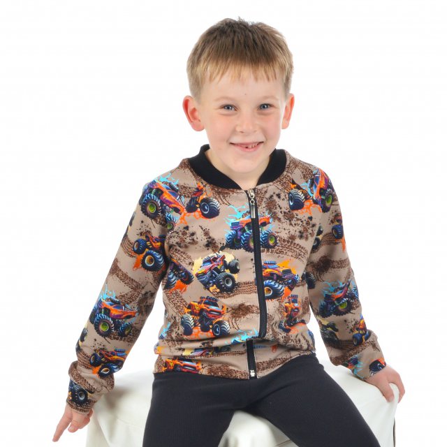 Bomber mikina na zip trucky na hnědé vel.  68