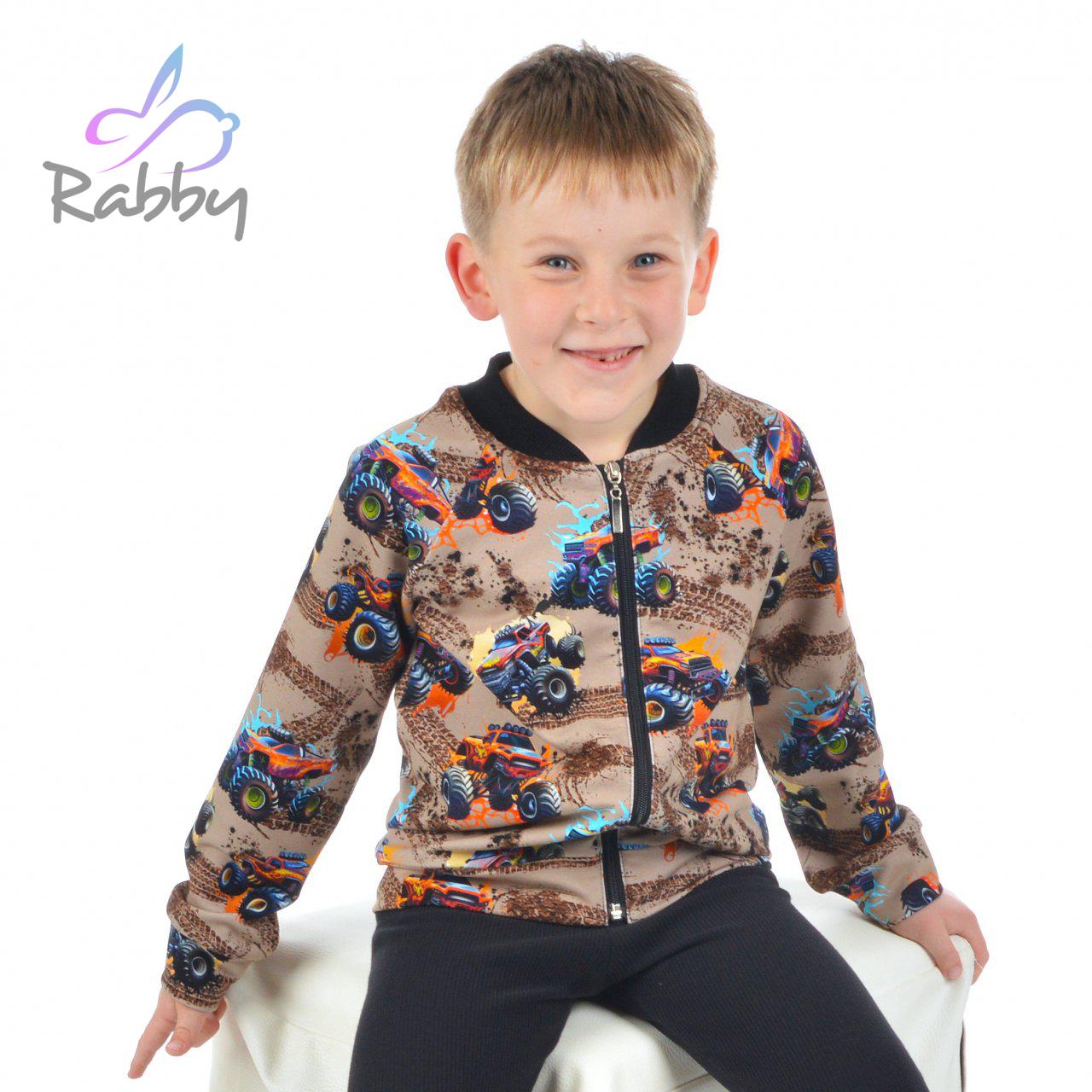 Bomber mikina na zip trucky na hnědé vel. 122