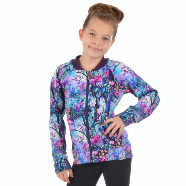 Bomber mikina na zip rozkvetlý les vel.  86