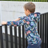 Mikina na zip s kapucí dino na petroleji vel.  74