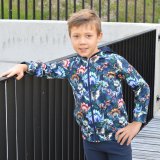 Mikina na zip s kapucí dino na petroleji vel. 116