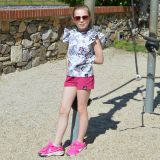 Tričko s volánovým rukávem koně vel. 128