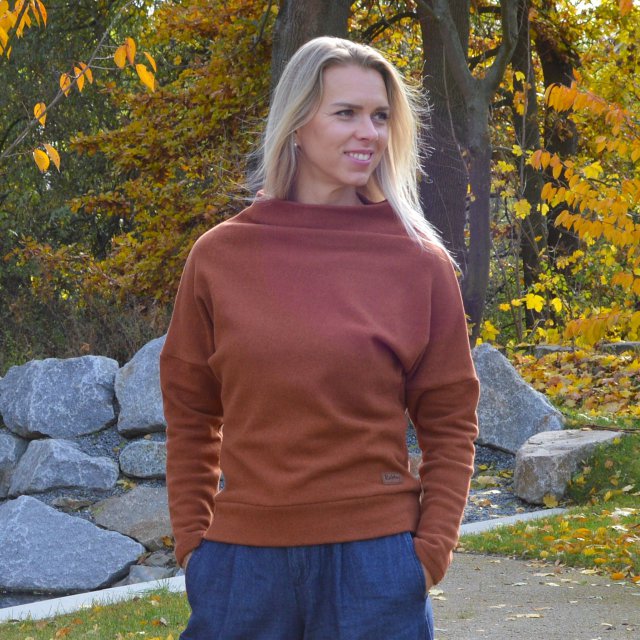 Dámský svetr elegance skořice vel. 42