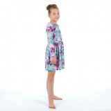 Šaty řasené s dlouhým rukávem pivoňky na mintu vel. 92