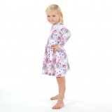 Šaty řasené s dlouhým rukávem jednorožec vel. 122
