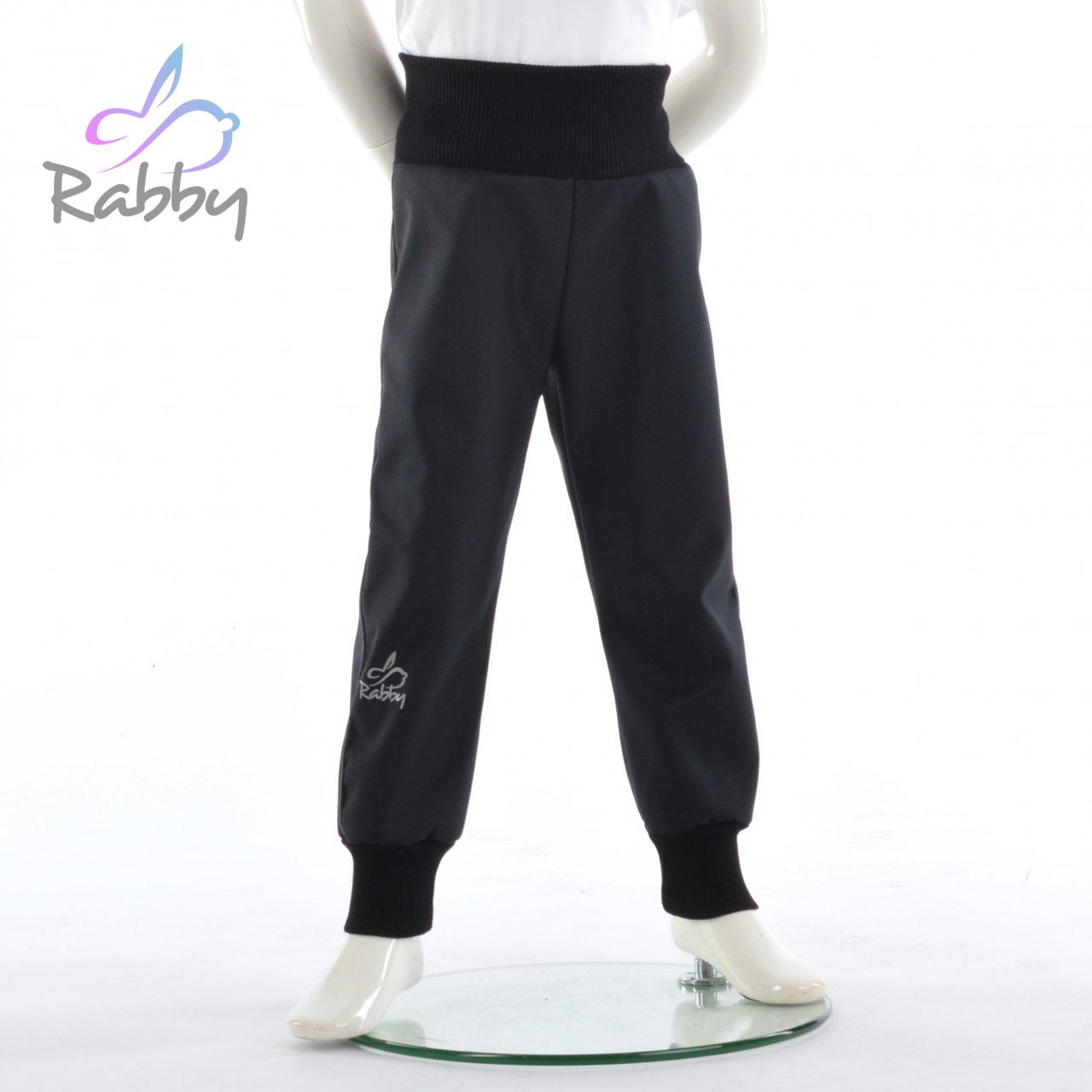 Zimní softshellové kalhoty s beránkem černé - klasický střih vel. 116