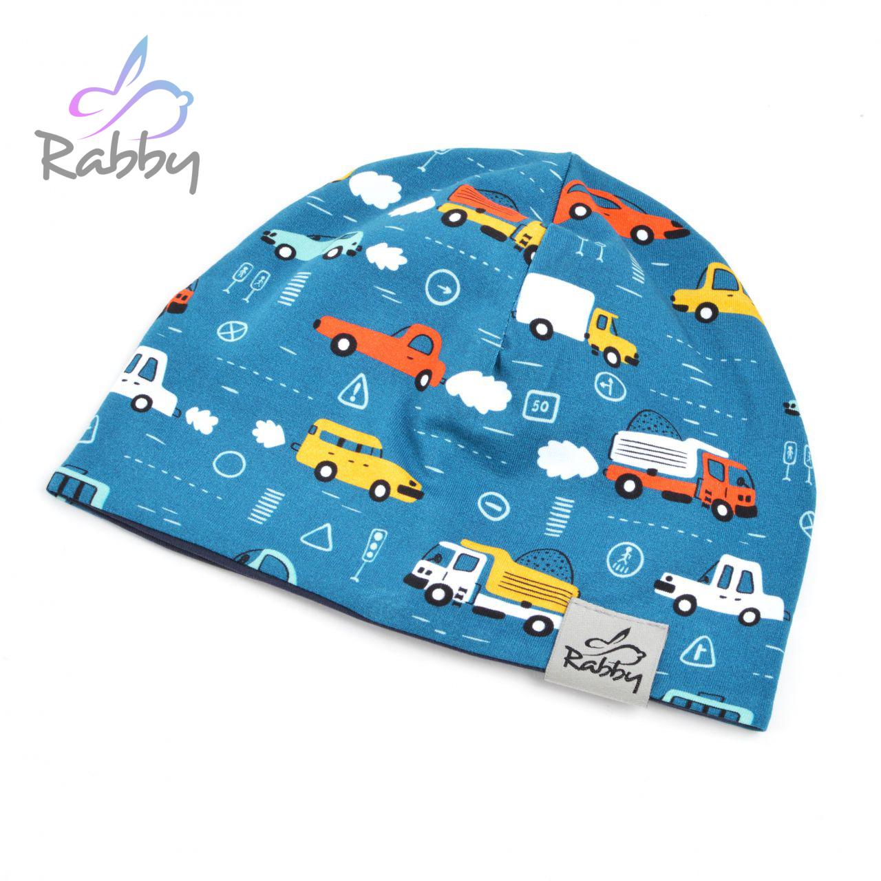 Klasická čepice auta na modré vel. 39 (obvod hlavy 38-41 cm)