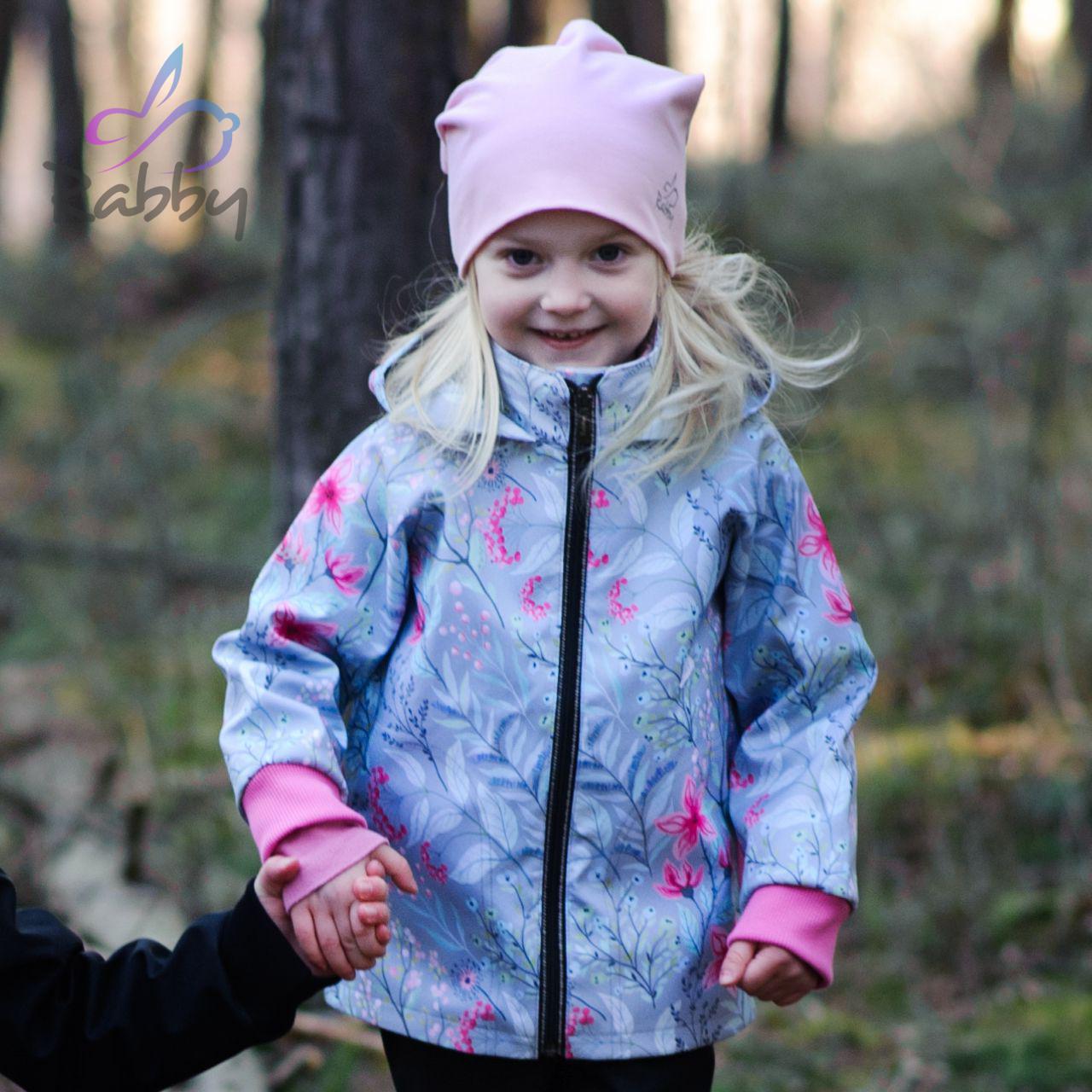 Jarní softshellová bunda květy na mintu vel.  92