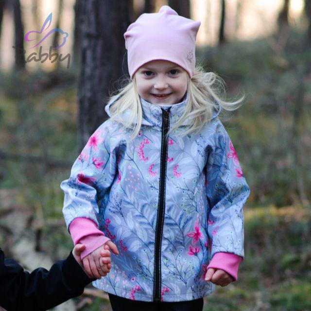 Jarní softshellová bunda květy na mintu vel.  92