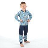 Klasické tepláky tm. modré s přestřižením letadla vel. 122