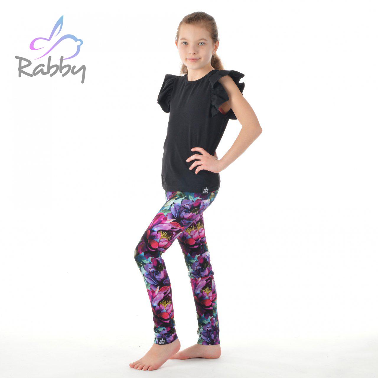 Legíny dívčí burgundské květy vel. 98