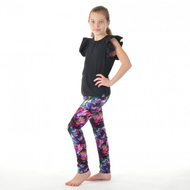 Legíny dívčí burgundské květy vel.  98