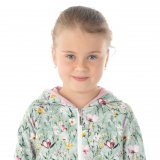 Mikina s oušky kvítka na zelené vel. 74