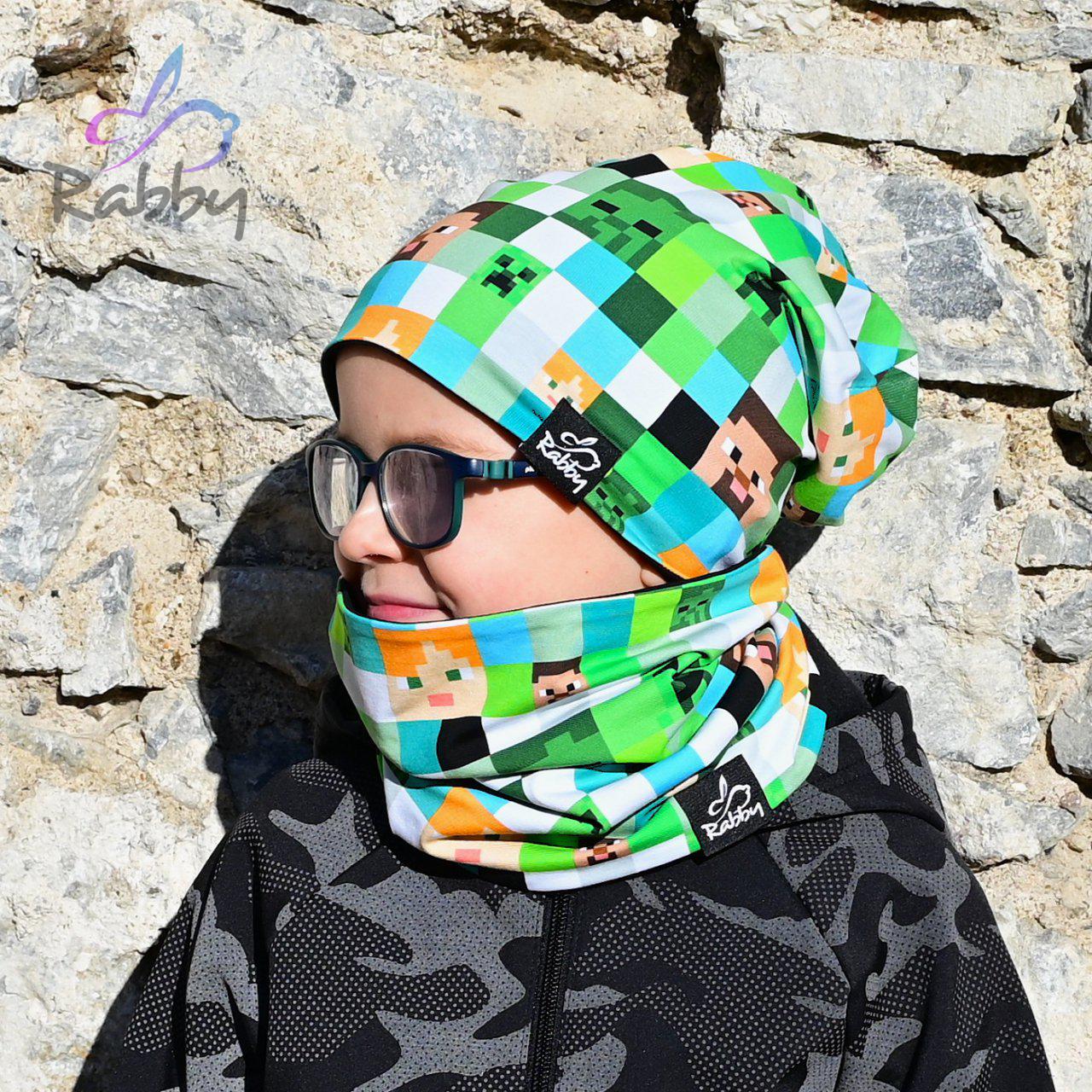 Set homeless čepice a nákrčníku kostičky vel. 54 (obvod hlavy 53-56 cm)