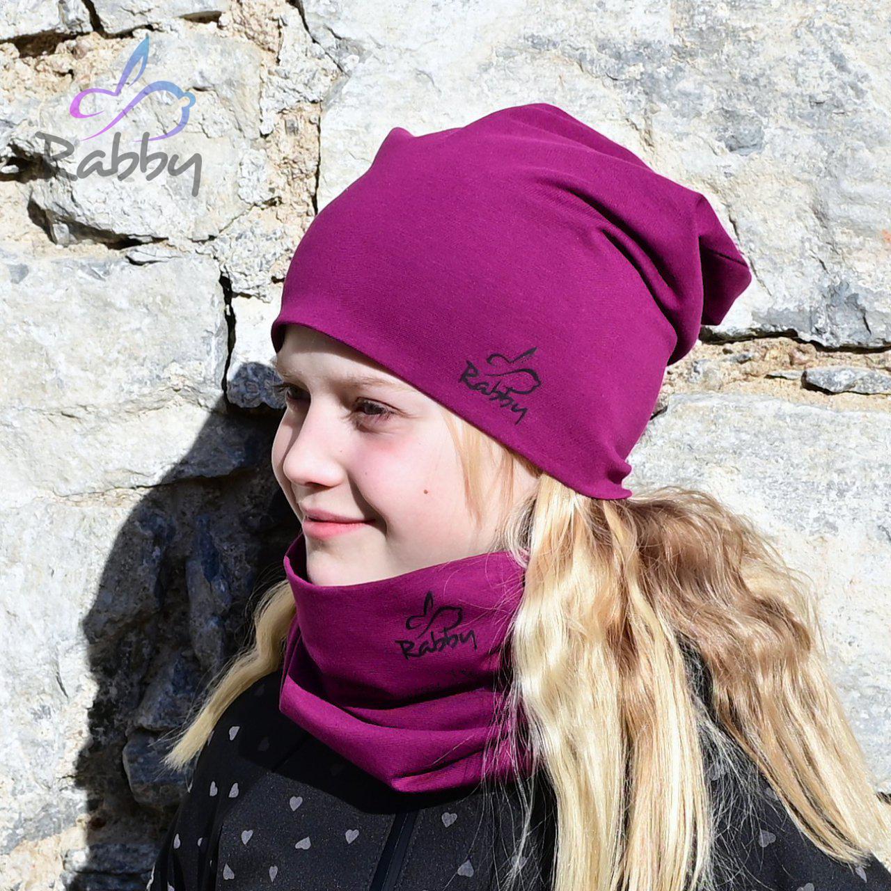 Set homeless čepice a nákrčníku fuchsiová vel. 54 (obvod hlavy 53-56 cm)