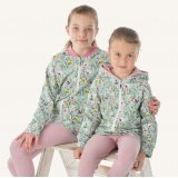 Bomber mikina na zip kvítka na zelené vel. 80