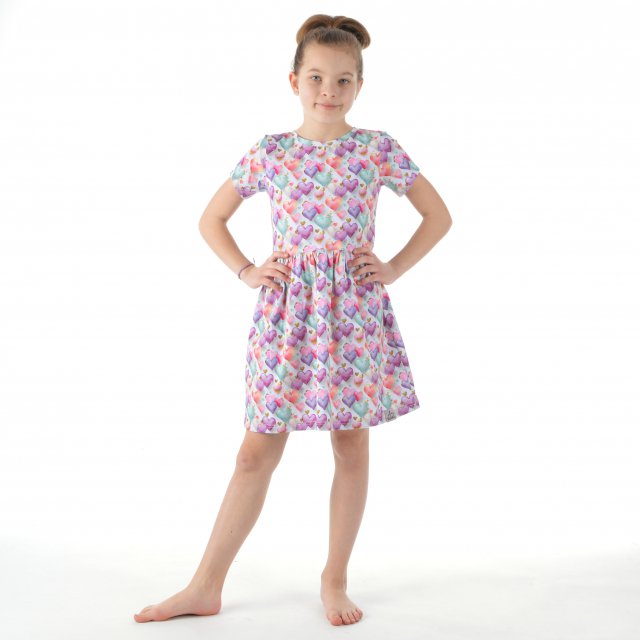 Šaty řasené srdíčka vel.  80