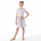 Šaty řasené pestré kvítky vel. 86