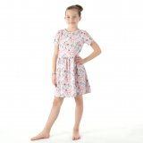 Šaty řasené meruňkové květy vel. 116