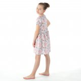 Šaty řasené meruňkové květy vel. 128