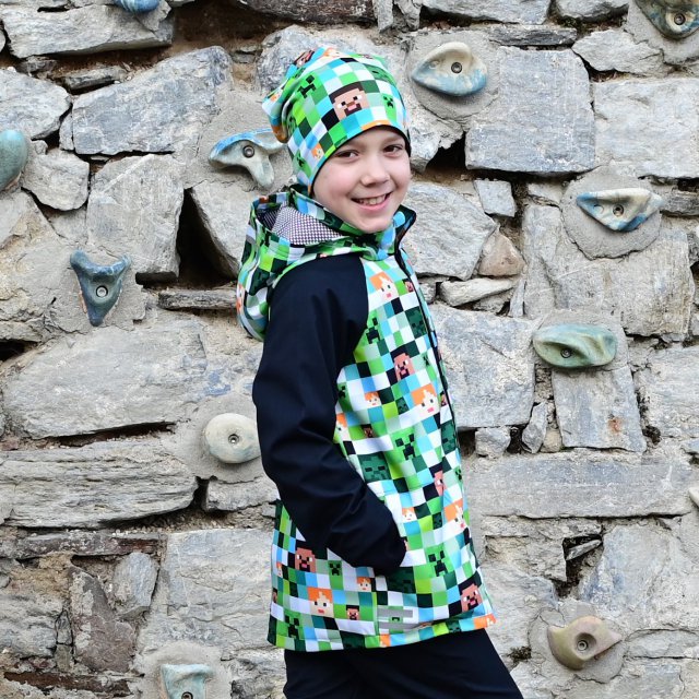 Jarní softshellová bunda kostičky vel. 86