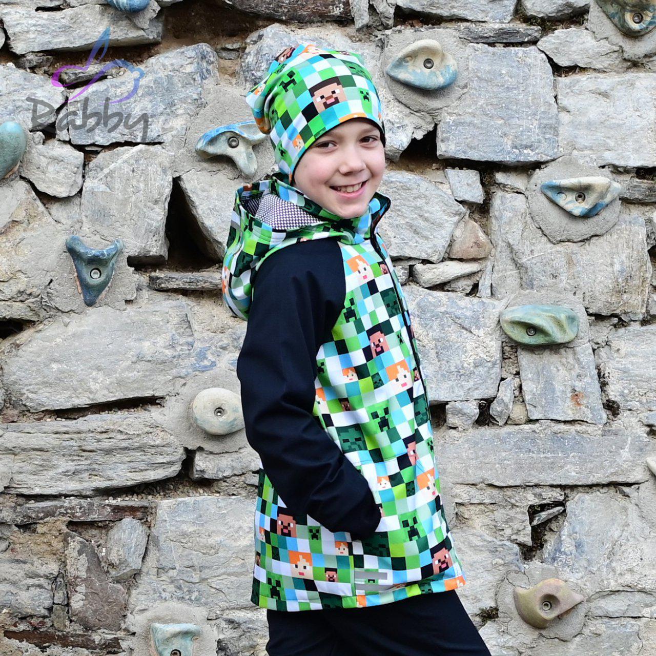 Jarní softshellová bunda kostičky vel. 152