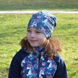 Jarní softshellová bunda jednorožci na modré vel. 152