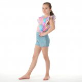 Tričko s volánovým rukávem pastelový mramor vel.  98