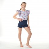 Tričko s volánovým rukávem kvítečky vel. 116