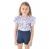 Tričko s volánovým rukávem kvítečky vel. 122
