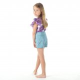 Tričko s volánovým rukávem jednorožec na fialové vel. 116