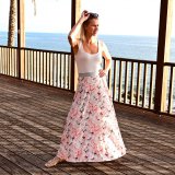 Dámská sukně dlouhá meruňkové květy vel. XS