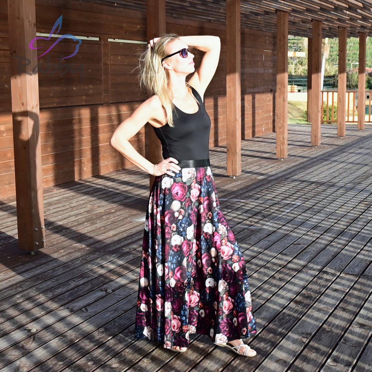 Dámská sukně dlouhá květinová vel. S