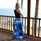 Dámská sukně dlouhá modrý mramor vel. M