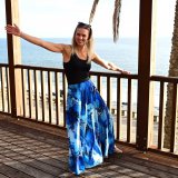 Dámská sukně dlouhá modrý mramor vel. XL