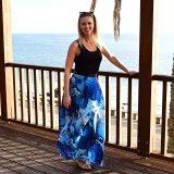 Dámská sukně dlouhá modrý mramor vel. XXL