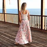 Dámská sukně dlouhá meruňkové květy vel. S