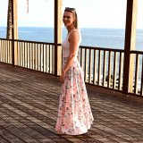 Dámská sukně dlouhá meruňkové květy vel. M