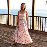 Dámská sukně dlouhá meruňkové květy vel. M