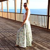 Dámská sukně dlouhá kvítka na zelené vel. L