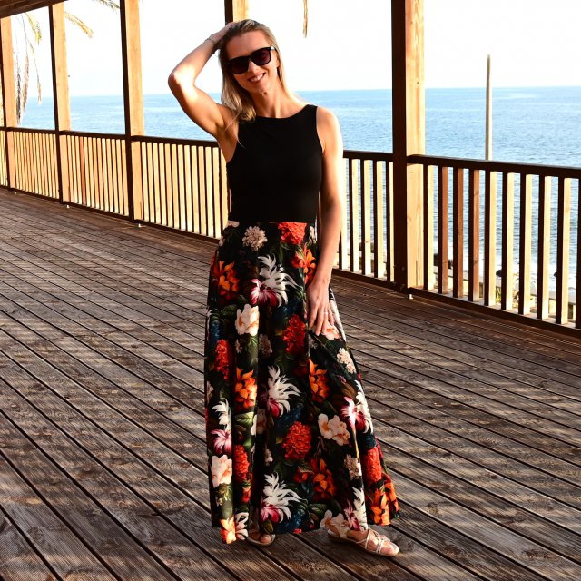 Dámské šaty dlouhé tropické vel. XS