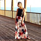 Dámské šaty dlouhé červené květy vel. S