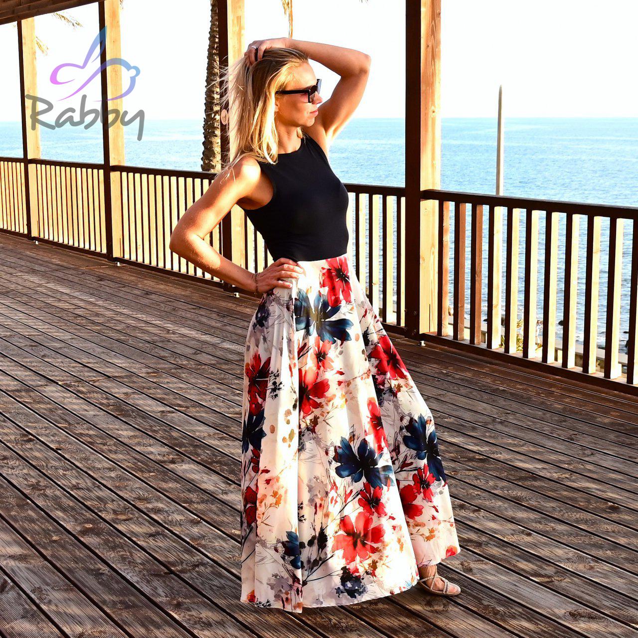 Dámské šaty dlouhé červené květy vel. L