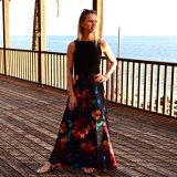 Dámské šaty dlouhé velké květy vel. S