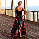 Dámské šaty dlouhé velké květy vel. L