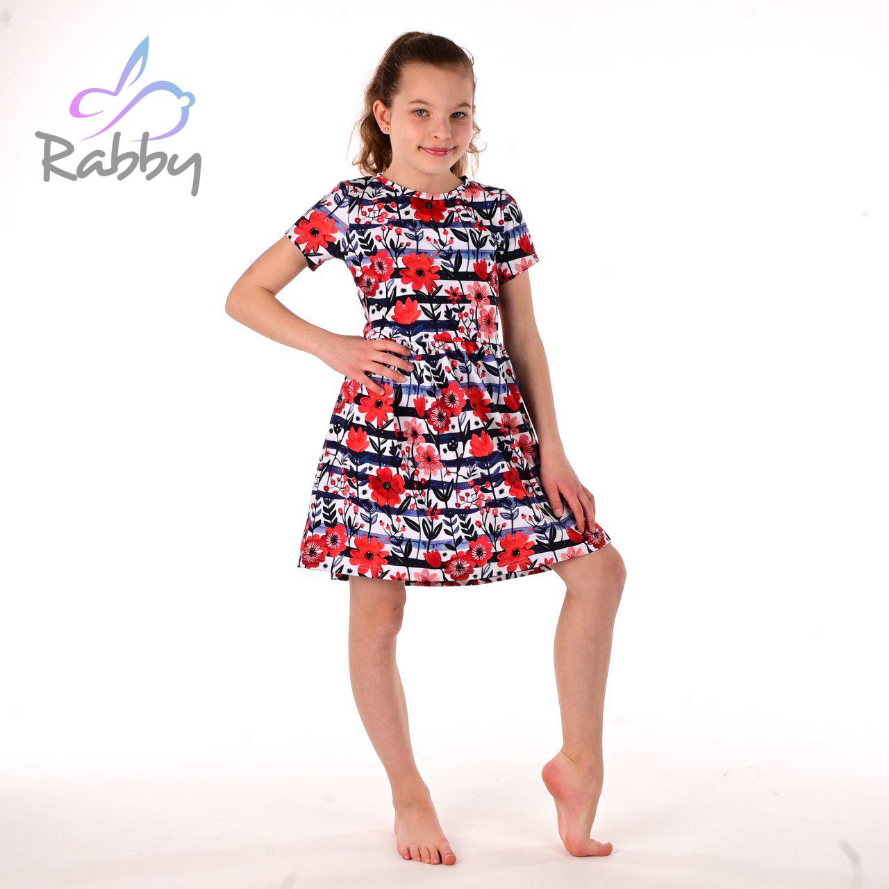 Šaty řasené červené květy vel. 104