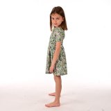 Šaty řasené kvítka na zelené vel.  98